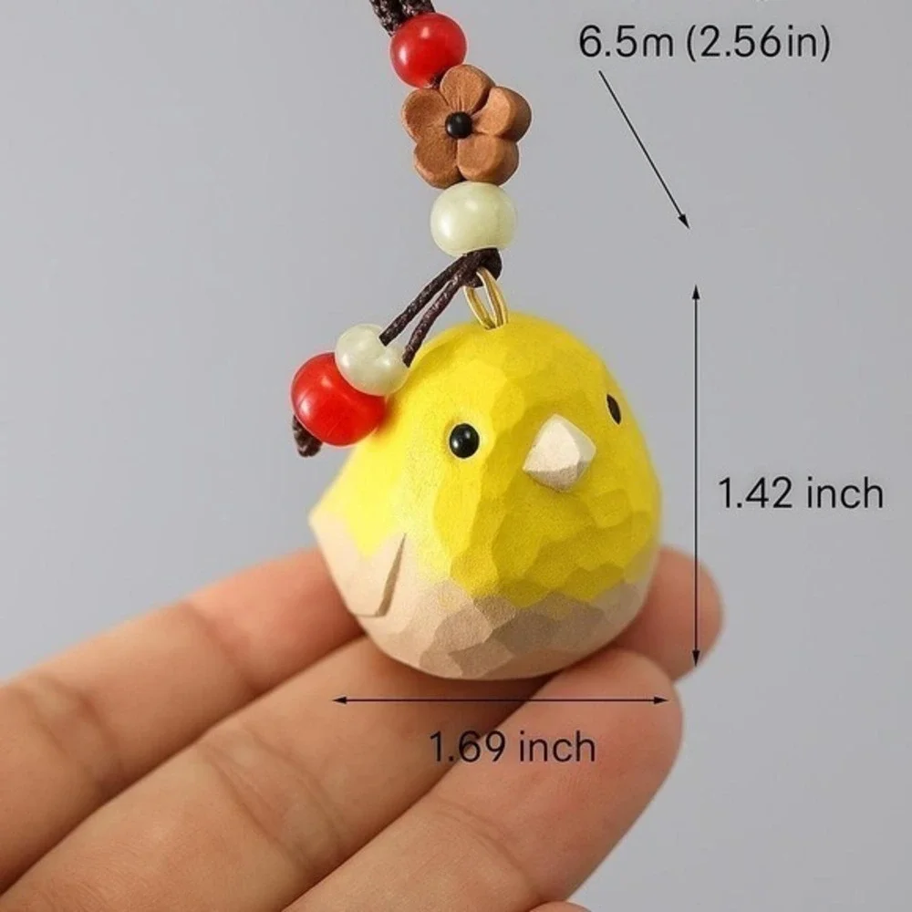Take Your Little Wooden‎ Hand-Carved Yellow Bird Pendant 1.69